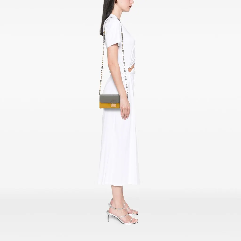 Miu Miu Bicolor Goatskin Madras Wallet on Chain Yellow Leather Very good - Box View