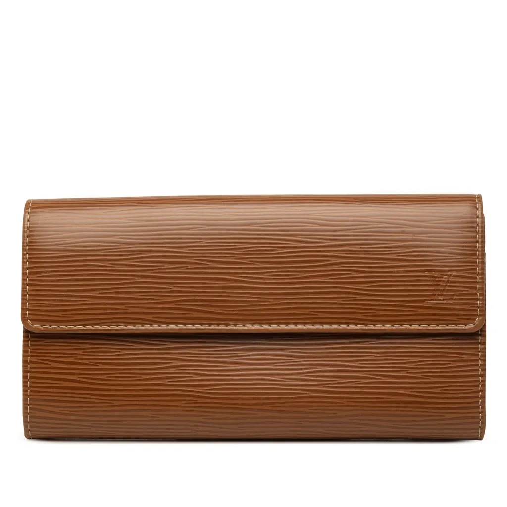 Louis Vuitton Epi Sarah Long Wallet Brown Leather Very good - Front View