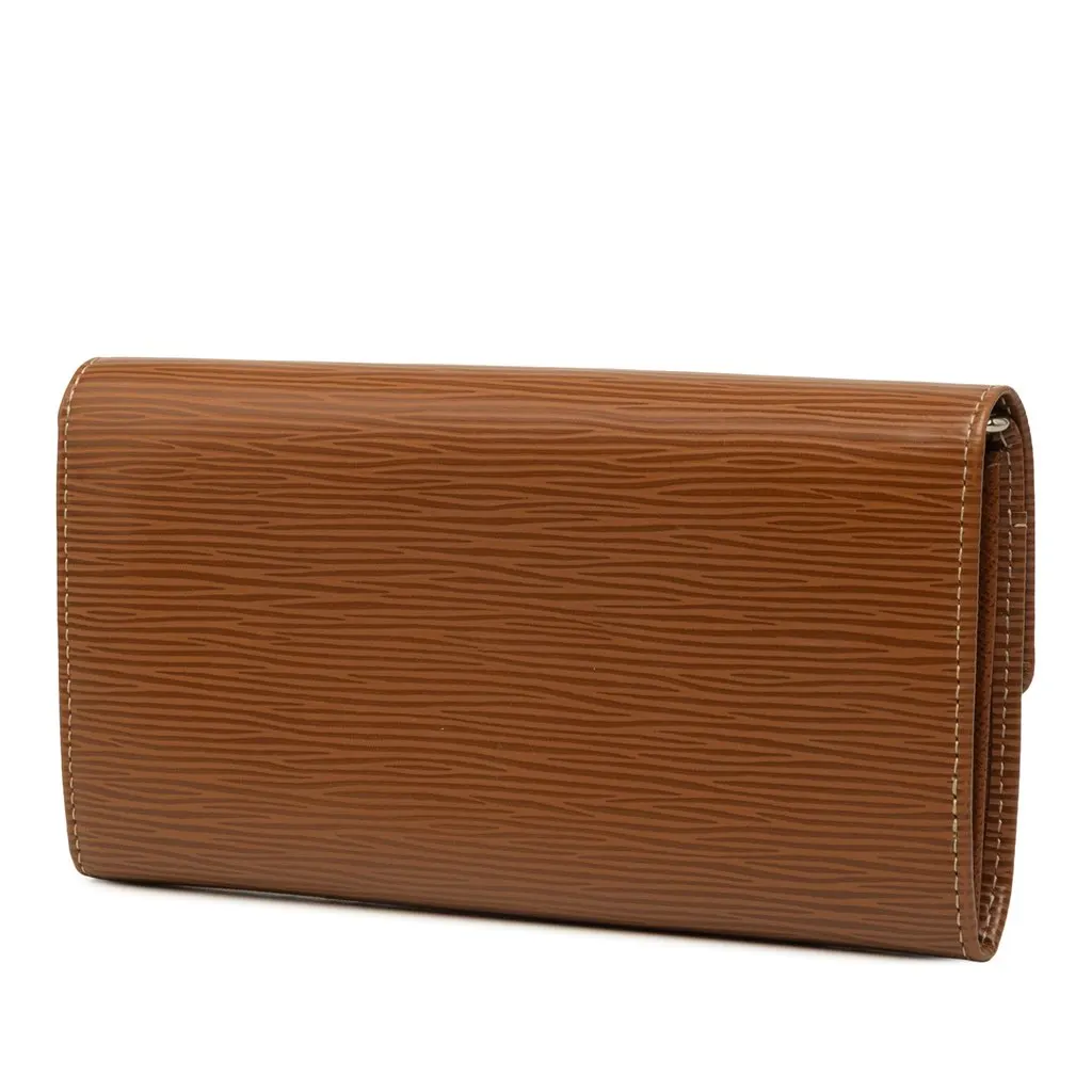Louis Vuitton Epi Sarah Long Wallet Brown Leather Very good - Back View