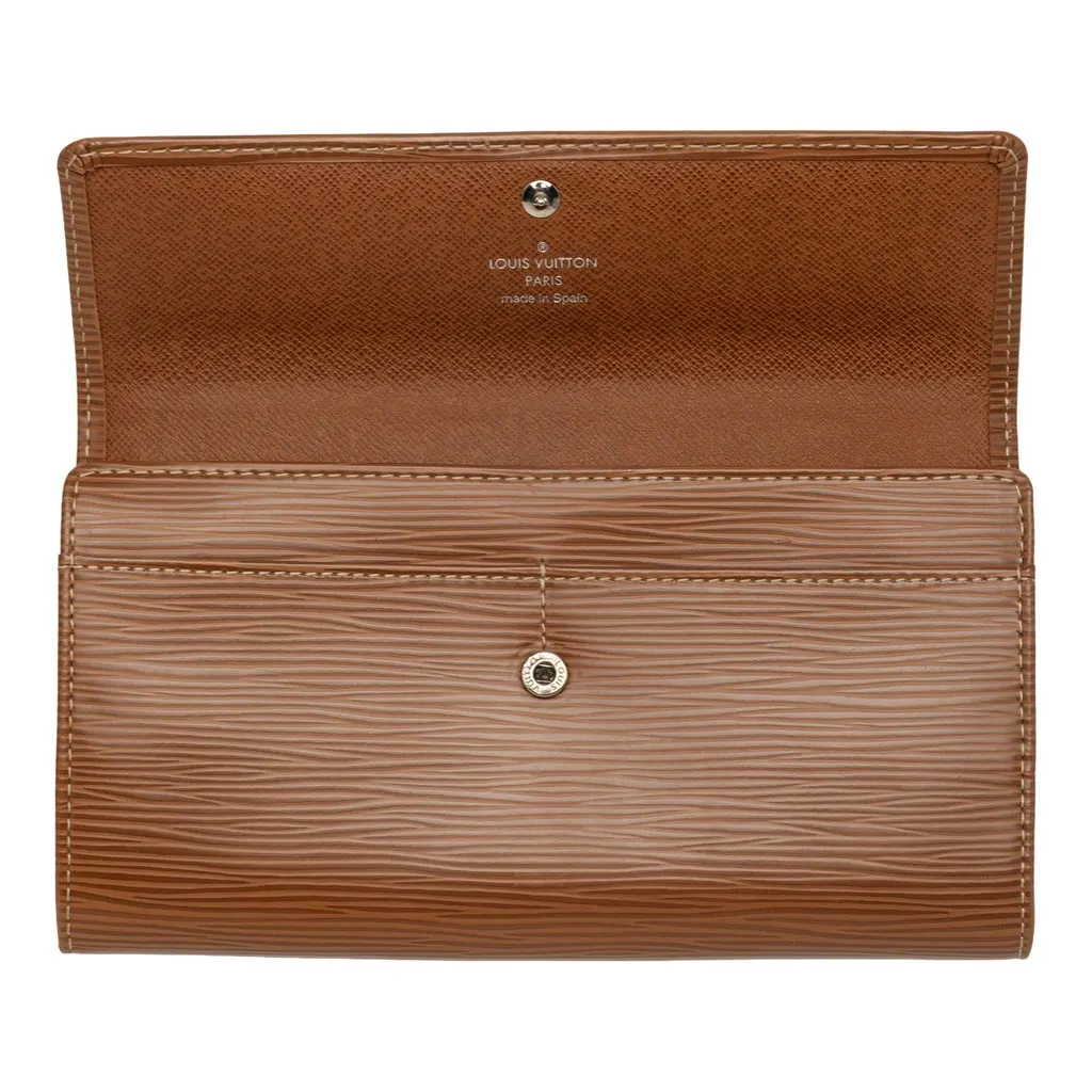 Louis Vuitton Epi Sarah Long Wallet Brown Leather Very good - Model View