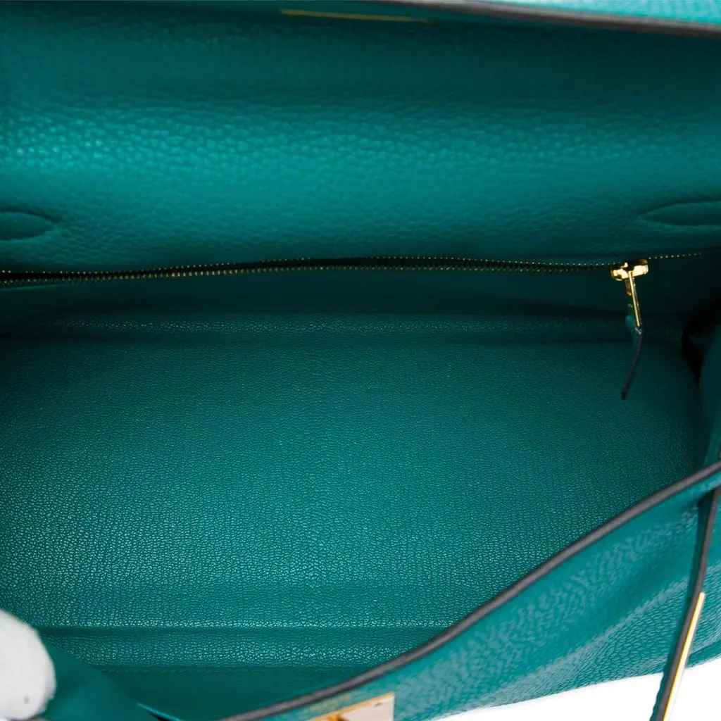 Hermès Clemence Kelly II Retourne 28 Blue Leather Very good - Model View