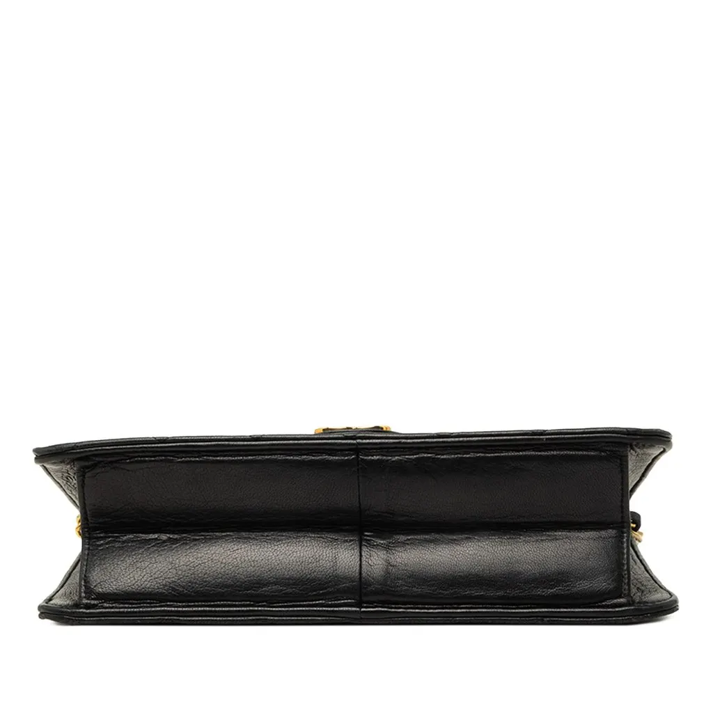 Chanel Small CC Quilted Lambskin Single Flap Black Leather Very good - Inside View