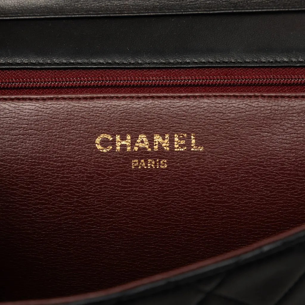 Chanel Small CC Quilted Lambskin Single Flap Black Leather Very good - Box View