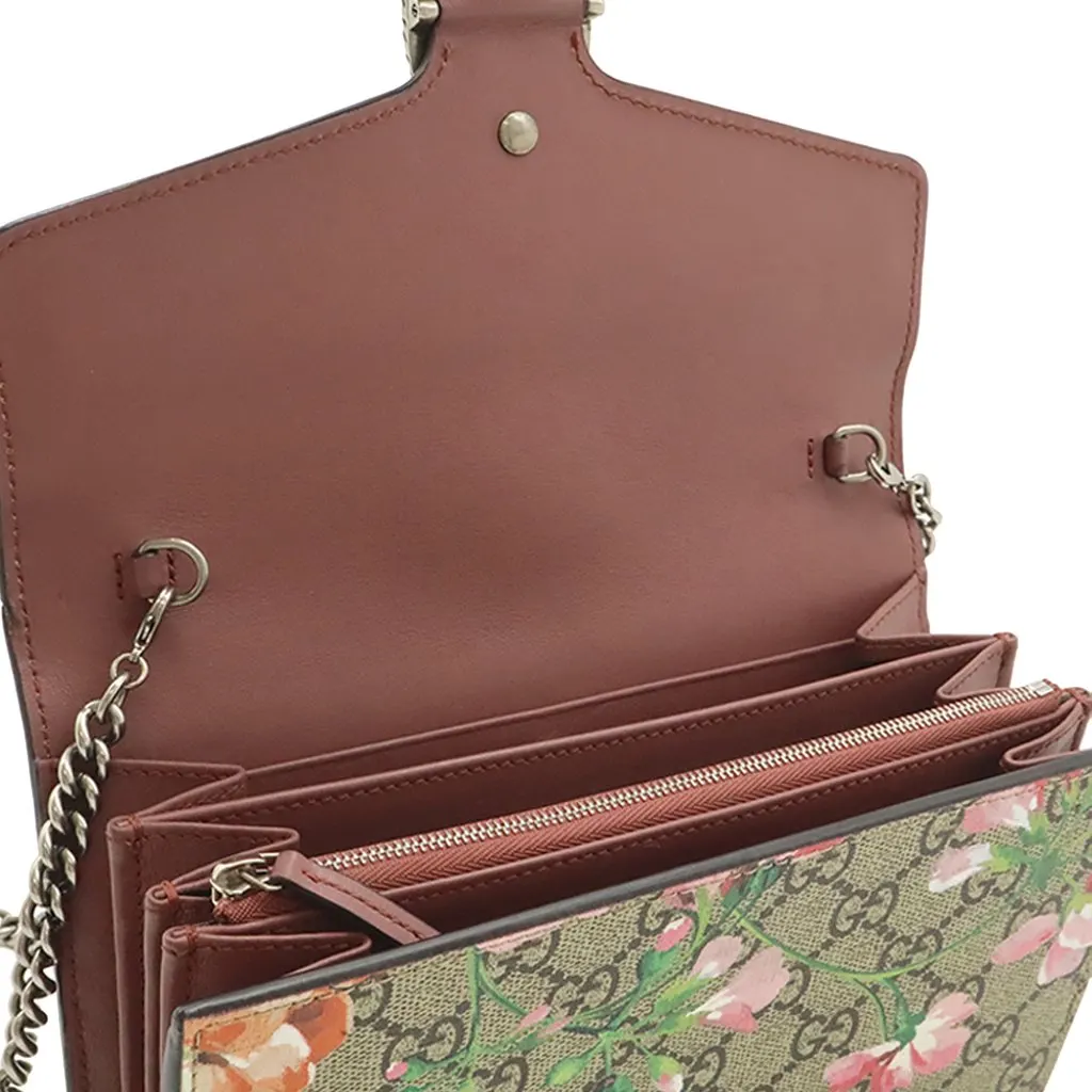 Gucci GG Supreme Blooms Dionysus Wallet on Chain Beige Very good - Inside View