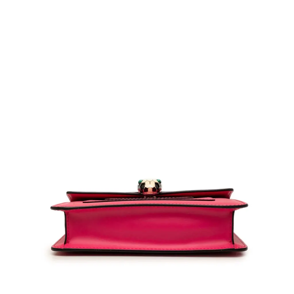 Bvlgari Small Leather Square Serpenti Forever Chain Crossbody Pink Leather Very good - Inside View