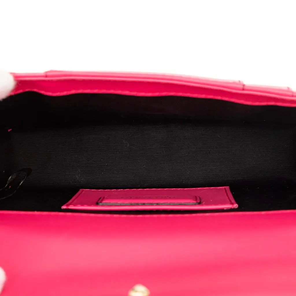 Bvlgari Small Leather Square Serpenti Forever Chain Crossbody Pink Leather Very good - Model View