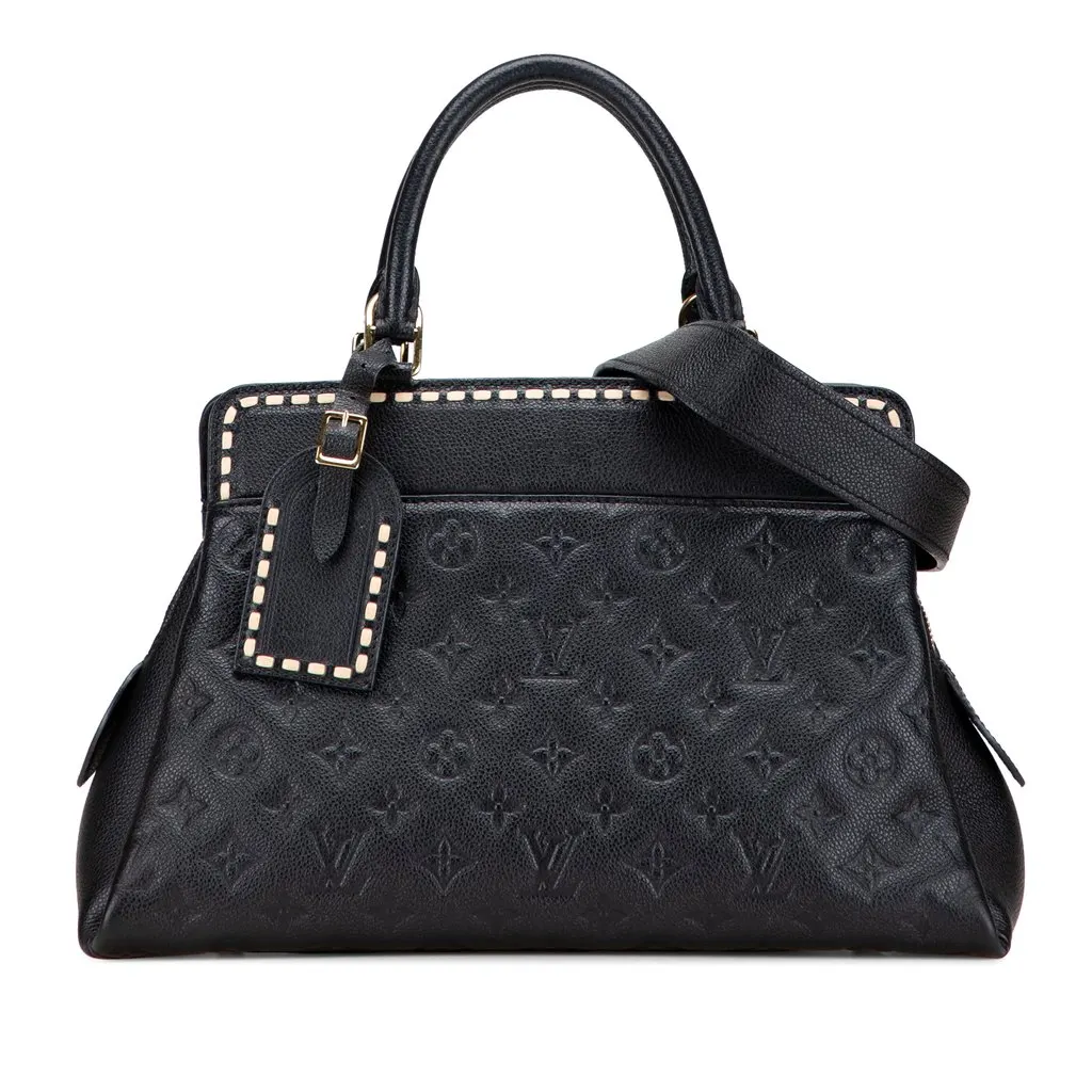 Louis Vuitton Monogram Empreinte Vosges MM Black Leather Good - Front View