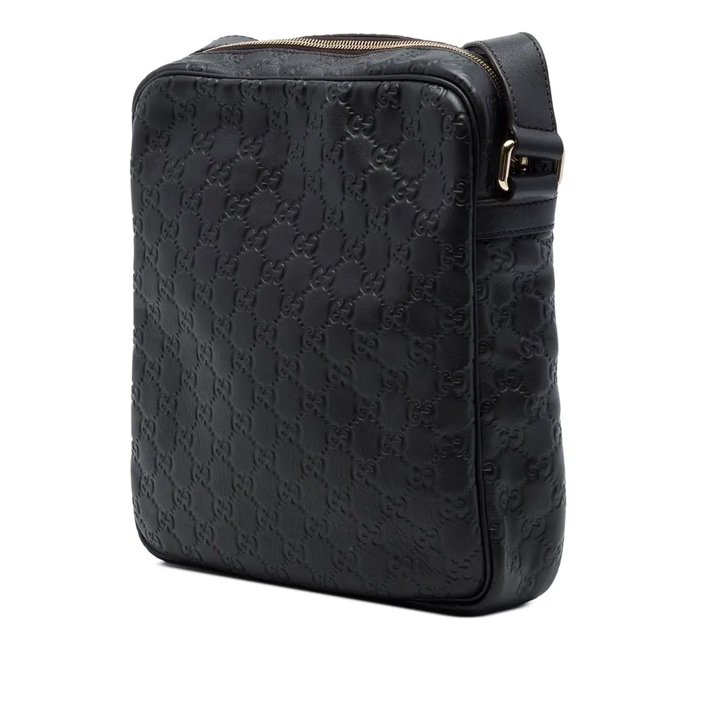 Gucci Guccissima Crossbody Black Leather Good - Back View