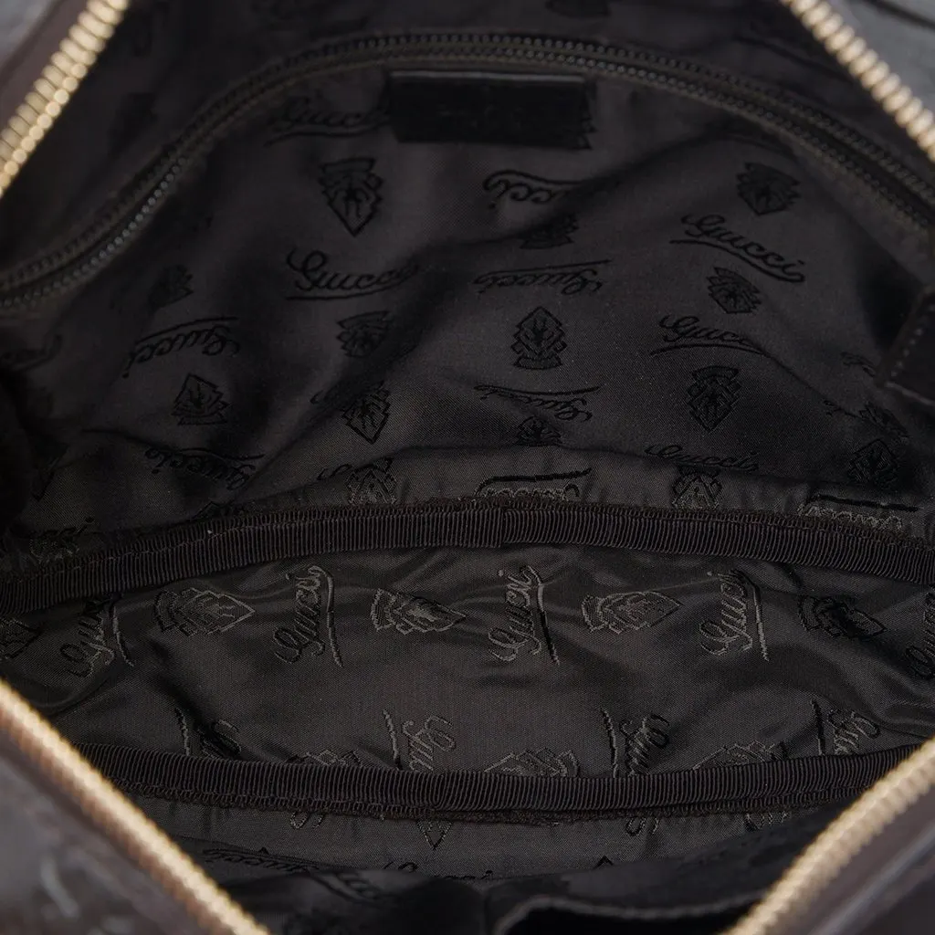 Gucci Guccissima Crossbody Black Leather Good - Model View