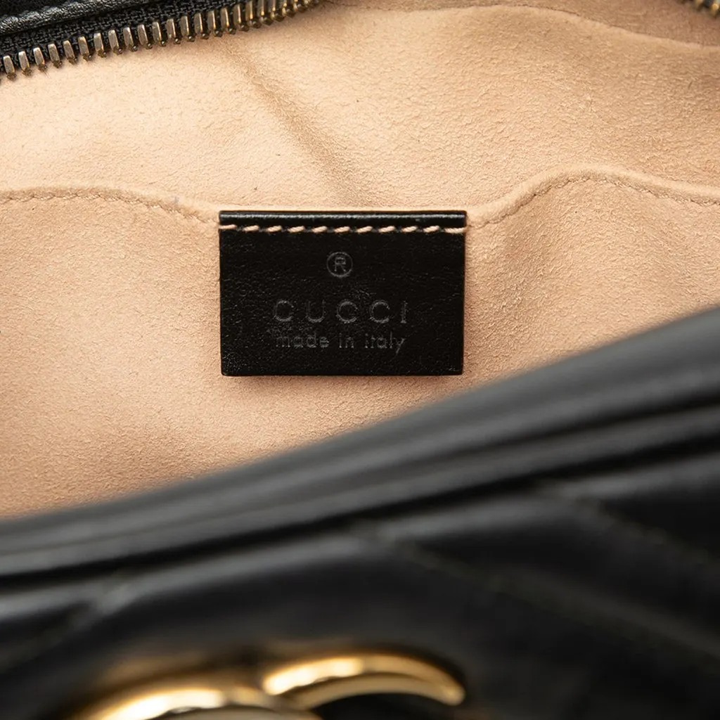 Gucci Small GG Marmont Matelasse Calfskin Crossbody Black Leather Very good - Box View