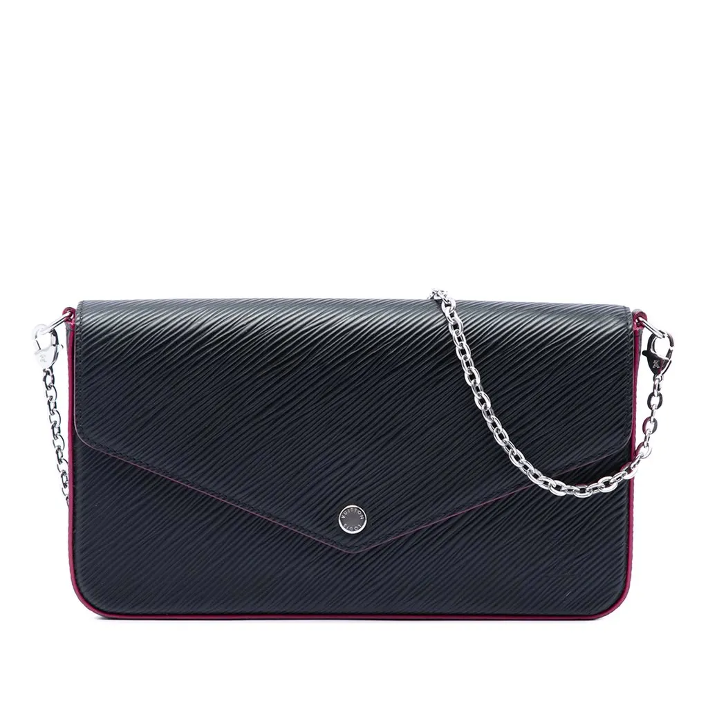 Louis Vuitton Epi Pochette Felicie Black Leather Good - Front View