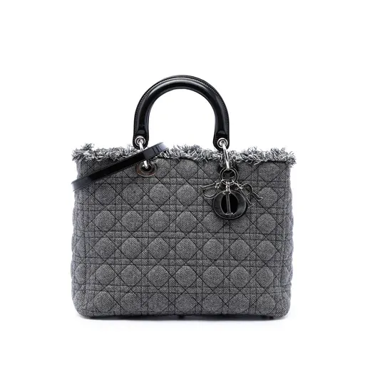 Dior Large Tweed Cannage Lady Dior