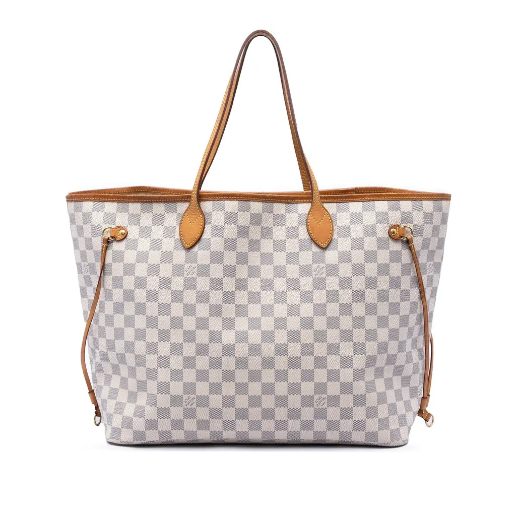 Louis Vuitton Damier Azur Neverfull GM White Very good - Front View