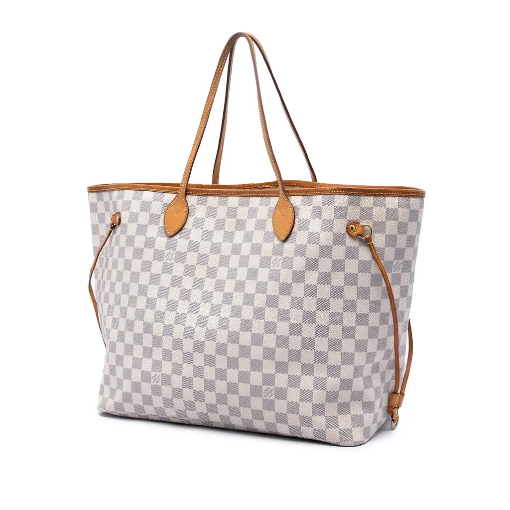 Louis Vuitton Damier Azur Neverfull GM White Very good - Back View