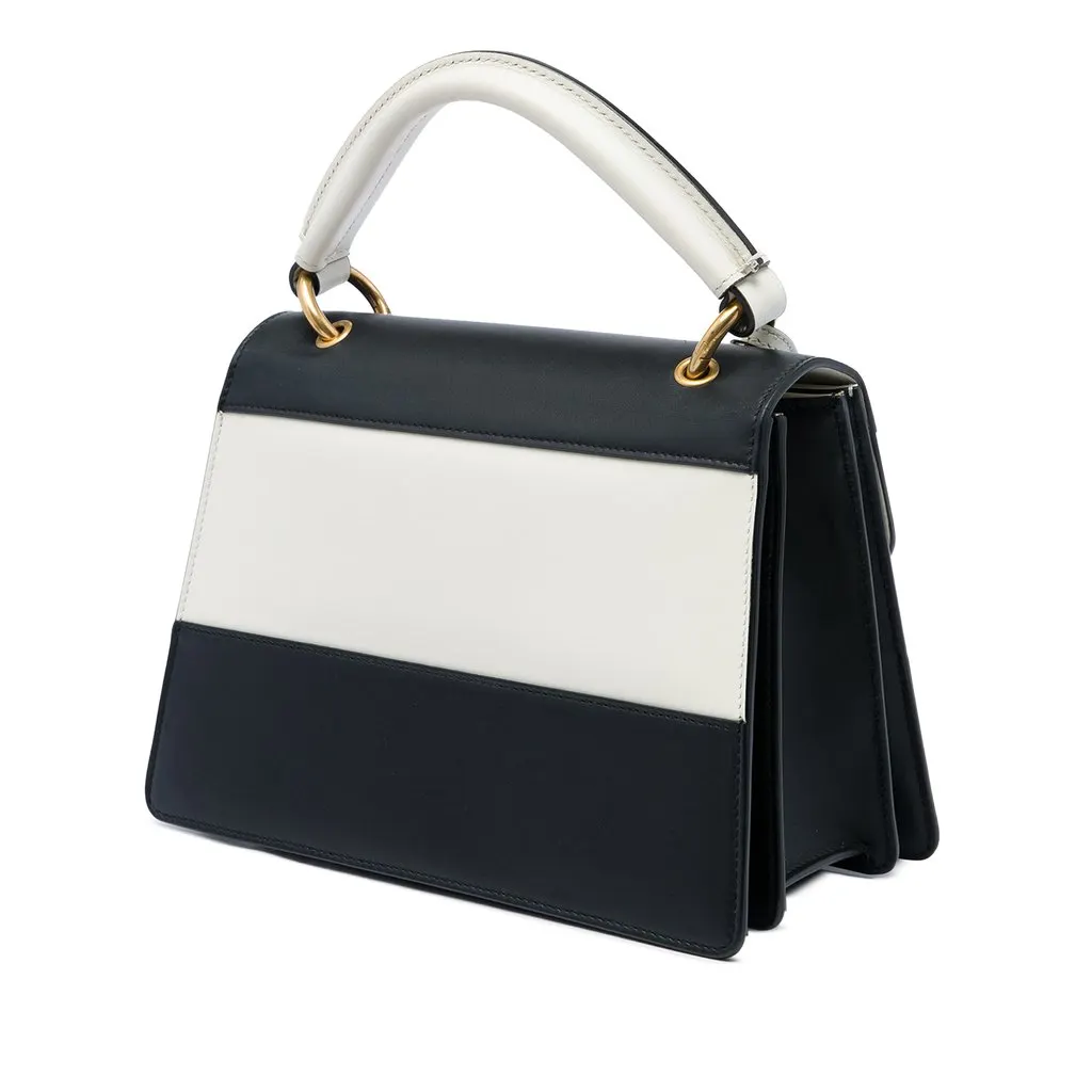 Gucci Small Bicolor Calfskin Queen Margaret Top Handle Bag Black Leather Very good - Back View