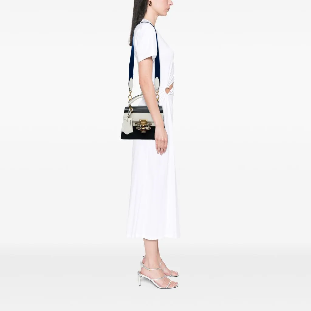 Gucci Small Bicolor Calfskin Queen Margaret Top Handle Bag Black Leather Very good - Box View