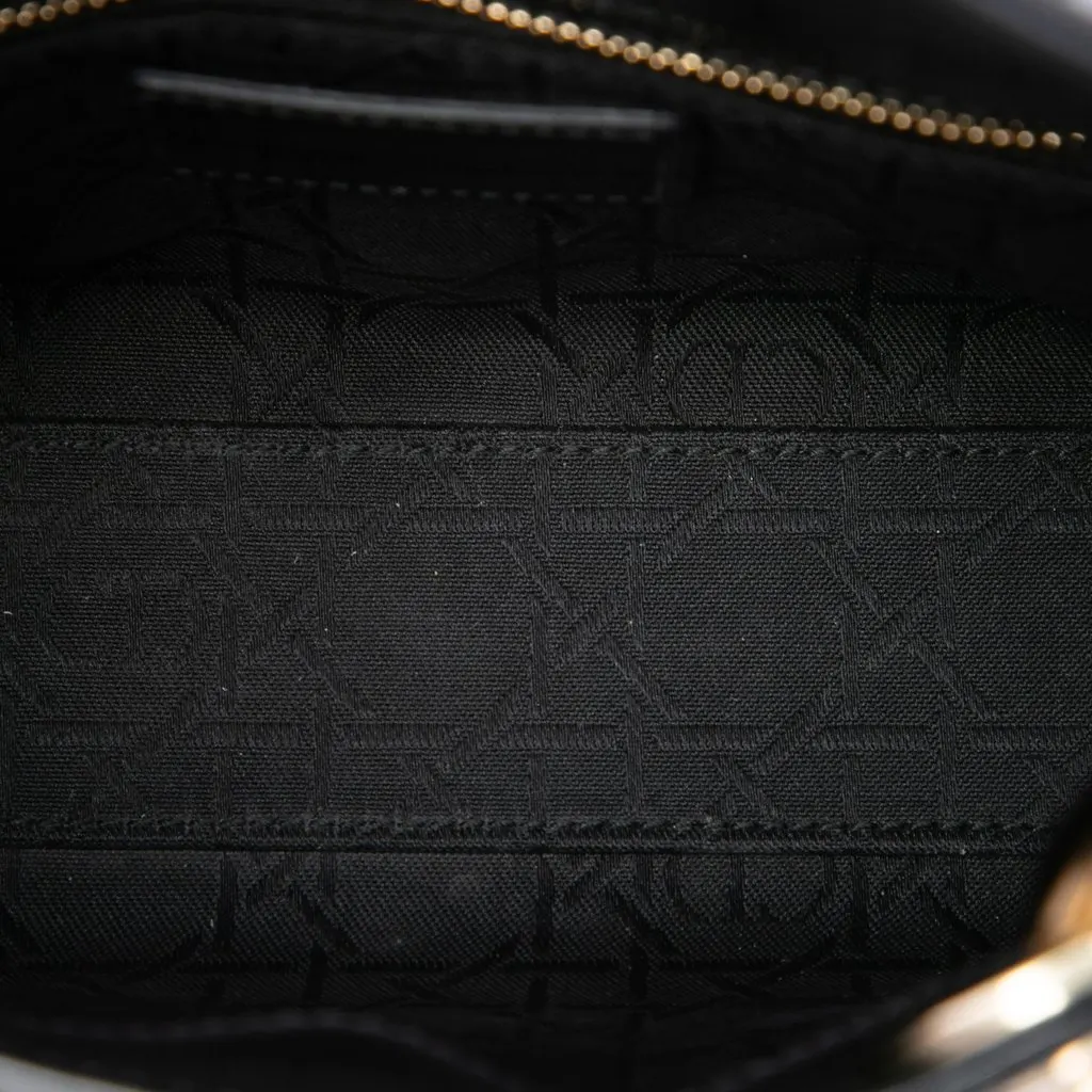 Dior Mini Patent Cannage Lady Dior Black Leather Very good - Model View