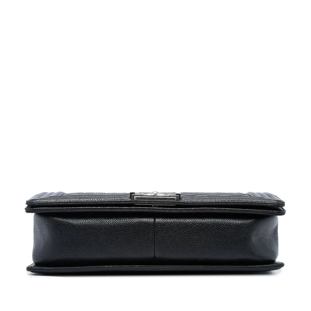 Chanel Large Quilted Caviar Boy Flap Black Leather Very good - Inside View