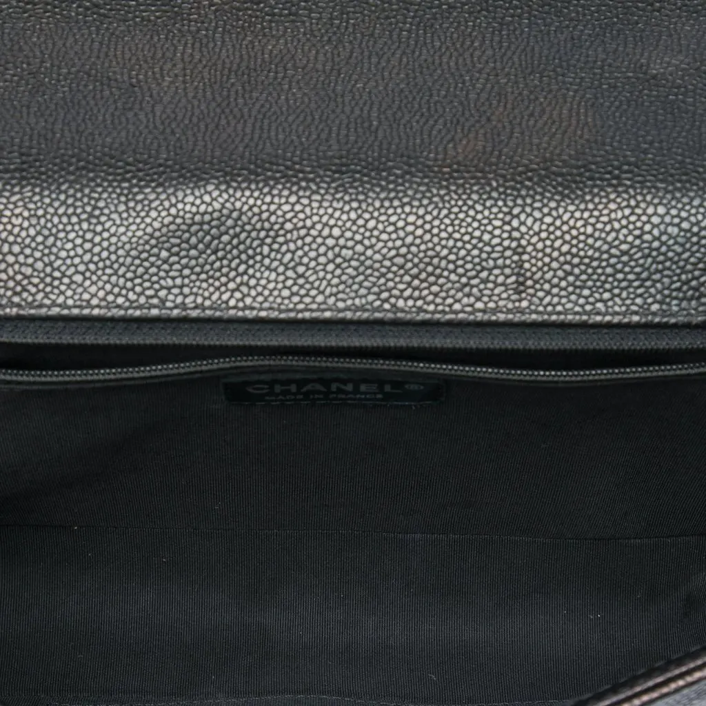 Chanel Large Quilted Caviar Boy Flap Black Leather Very good - Model View