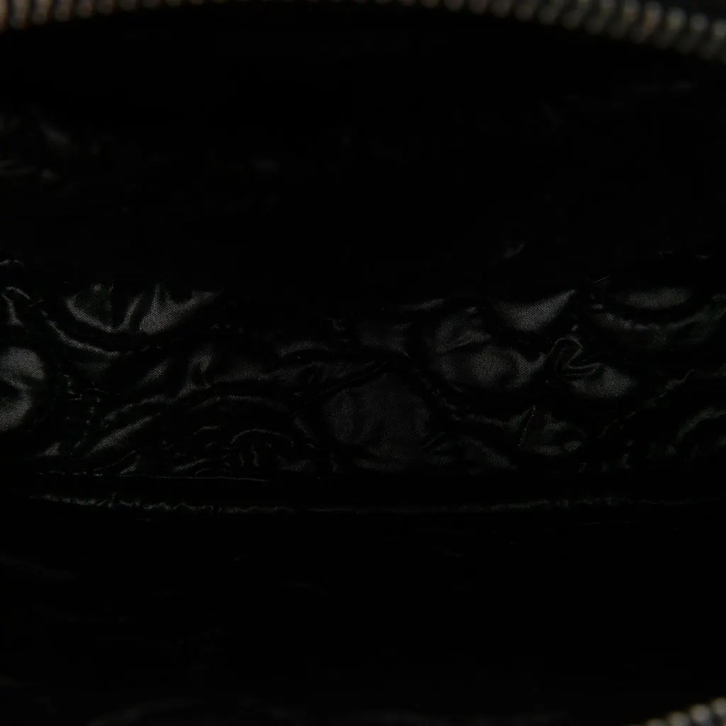 Chanel CC Quilted Caviar Camellia Pouch Black Leather Very good - Model View