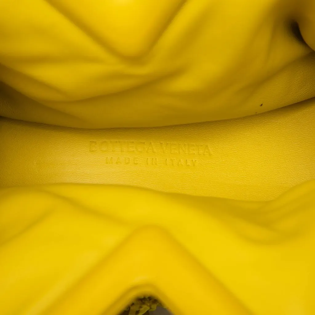 Bottega Veneta Small Boucle Curly Raffia The Point Triangle Satchel Yellow Very good - Box View