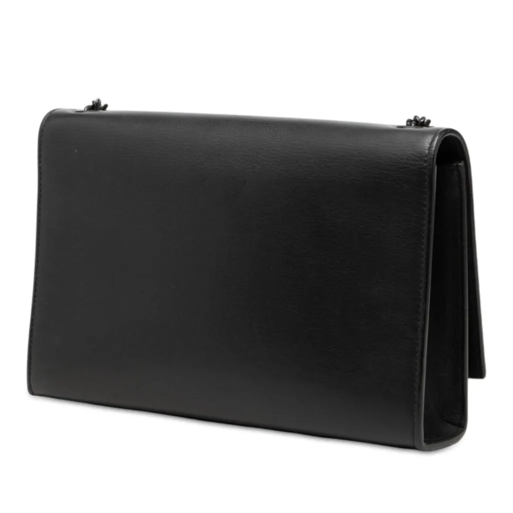 Saint Laurent Medium Calfskin Star and Heart Patchwork Monogram Monochrome Kate Crossbody Black Leather Very good - Back View
