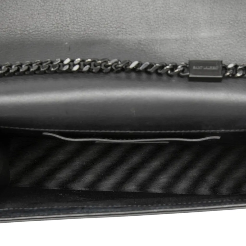 Saint Laurent Medium Calfskin Star and Heart Patchwork Monogram Monochrome Kate Crossbody Black Leather Very good - Model View