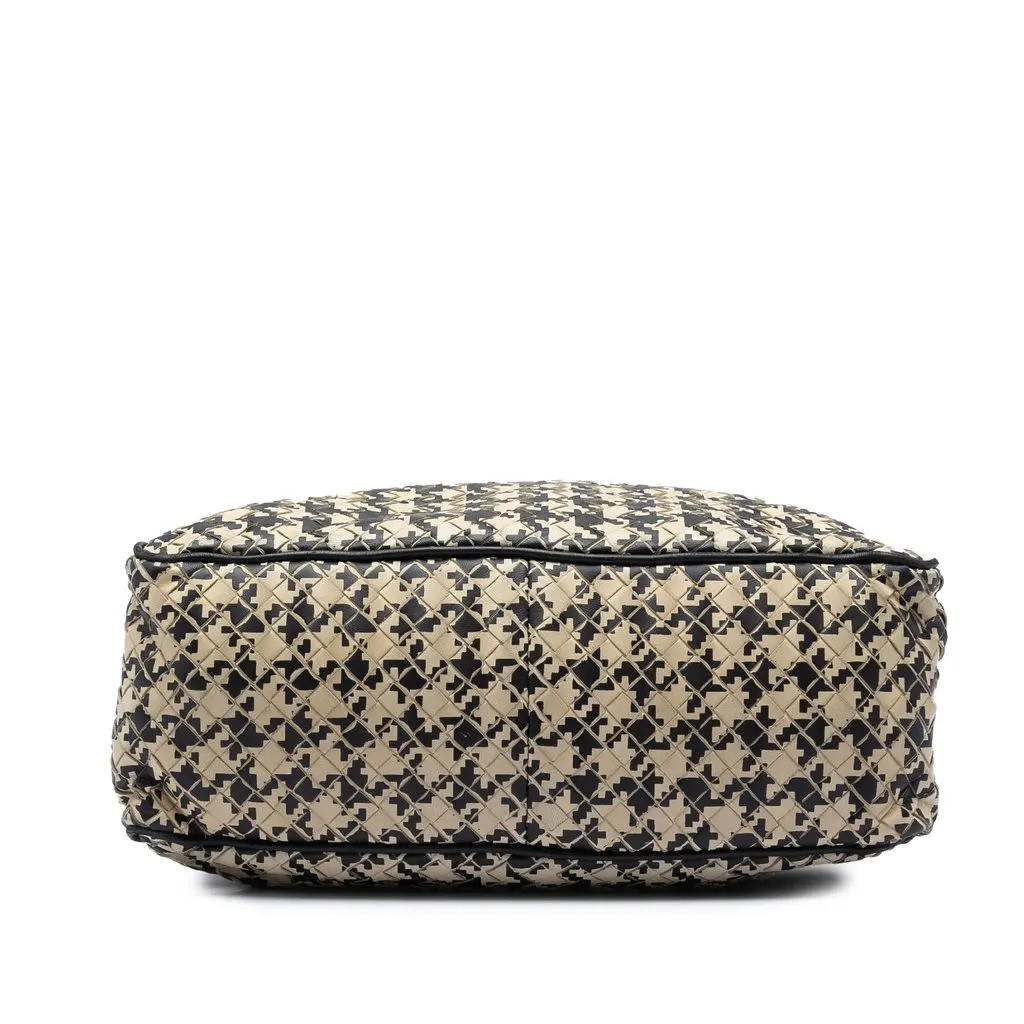 Bottega Veneta Nappa Intrecciato Houndstooth Vertical Tote Beige Leather Very good - Inside View