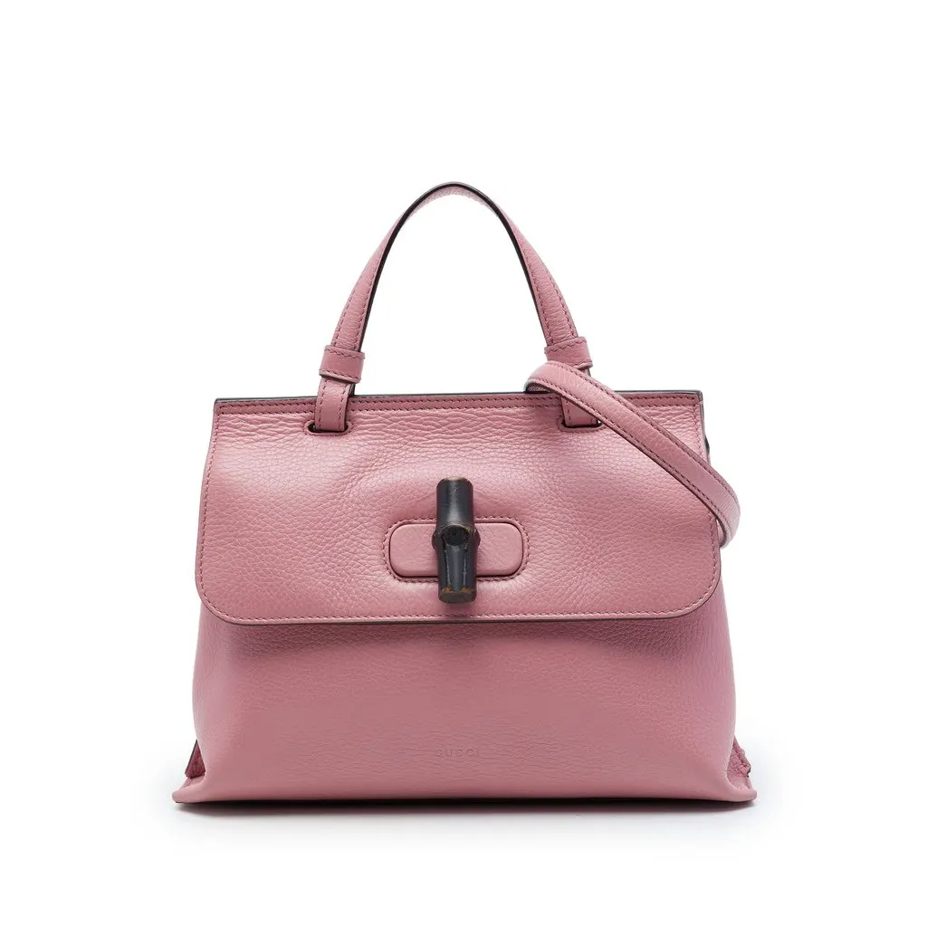Gucci Small Calfskin Bamboo Daily Satchel
