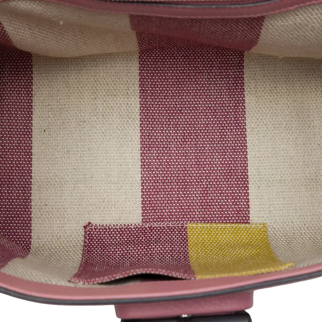 Gucci Small Calfskin Bamboo Daily Satchel Pink Leather Very good - Model View