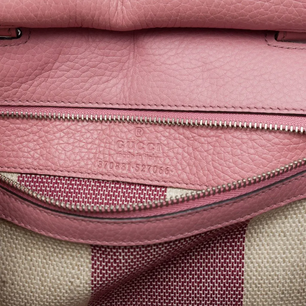 Gucci Small Calfskin Bamboo Daily Satchel Pink Leather Very good - Box View