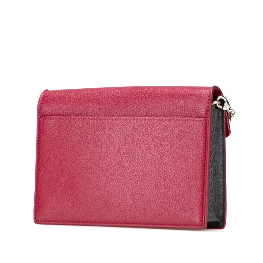 Louis Vuitton Bicolor Leather MyLockMe Chain Pochette Red Leather Very good - Back View