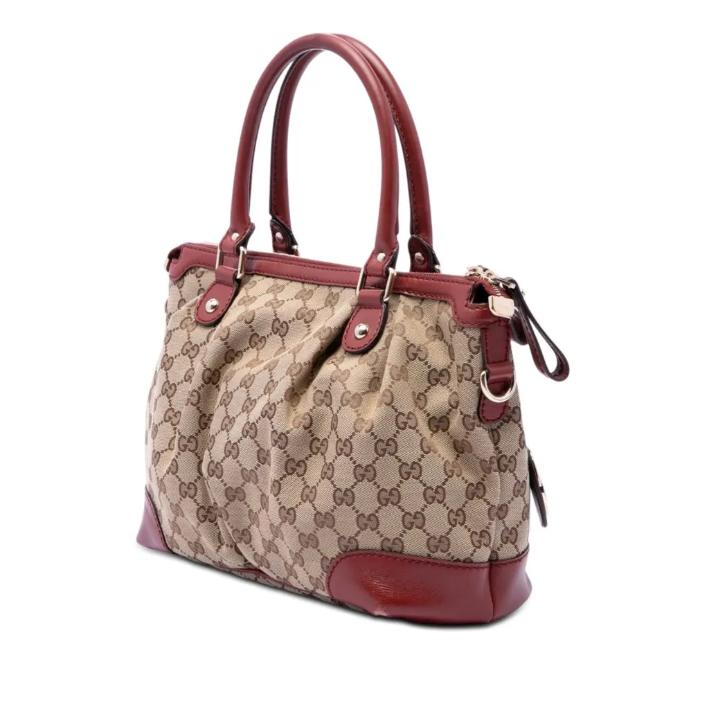 Gucci GG Canvas Sukey Satchel Beige Very good - Back View