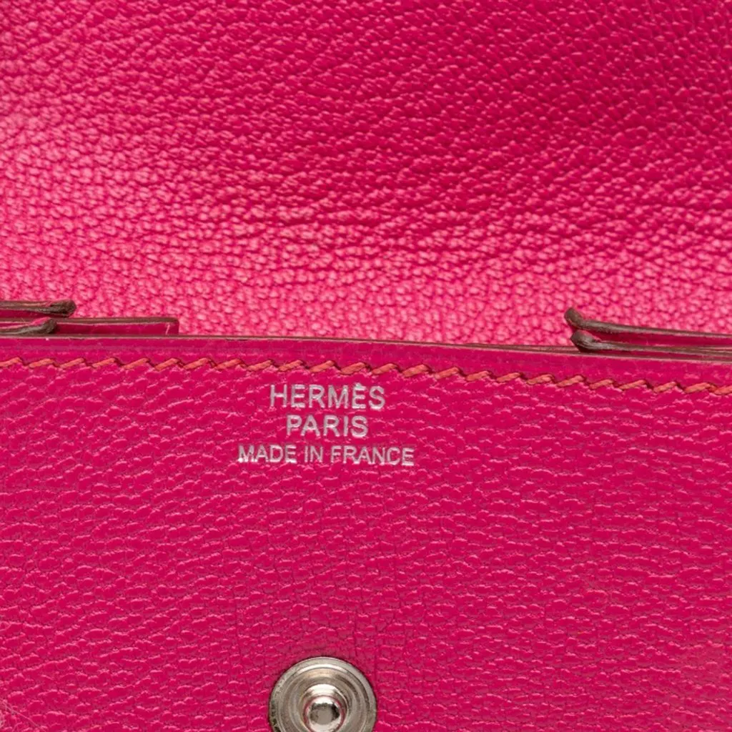 Hermès Chevre Mysore Le 24 Coin Pouch Pink Leather Very good - Model View
