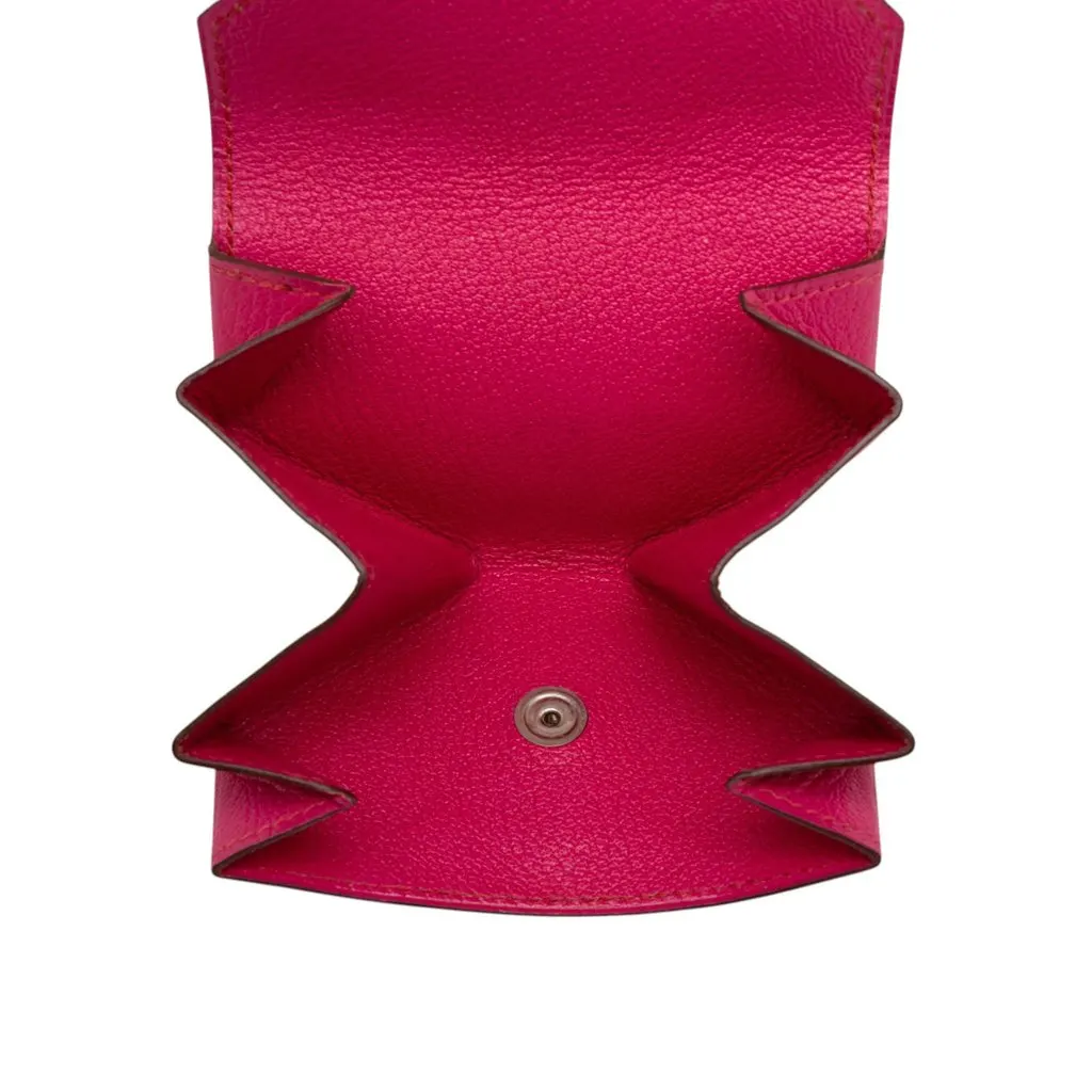 Hermès Chevre Mysore Le 24 Coin Pouch Pink Leather Very good - Box View