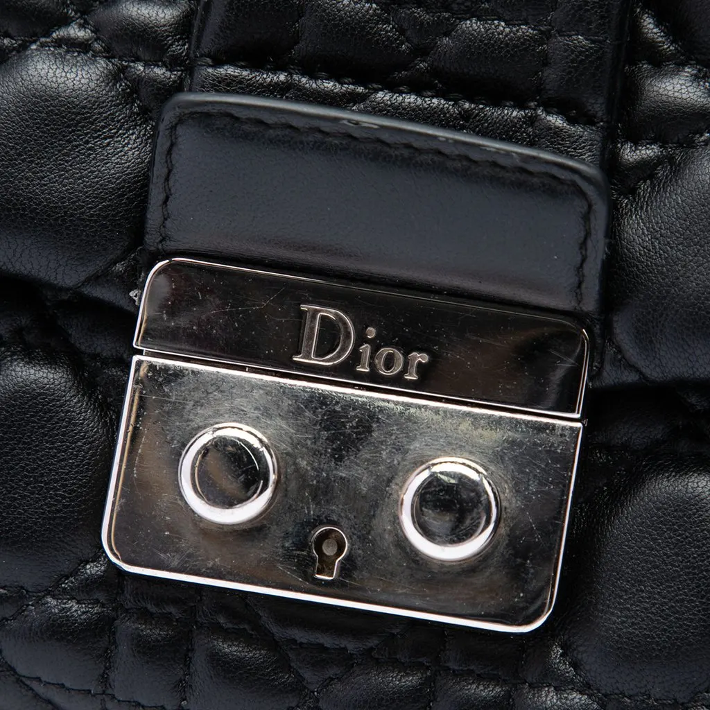 Dior Lambskin Cannage New Lock Shoulder Bag Black Leather Very good - Box View