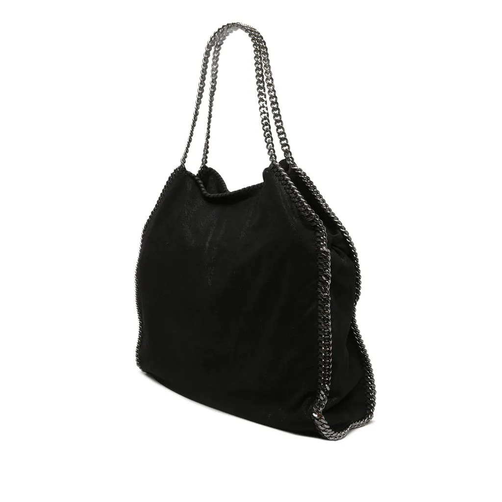 Stella McCartney Shaggy Deer Falabella Fold Over Satchel Black Polyester Very good - Back View
