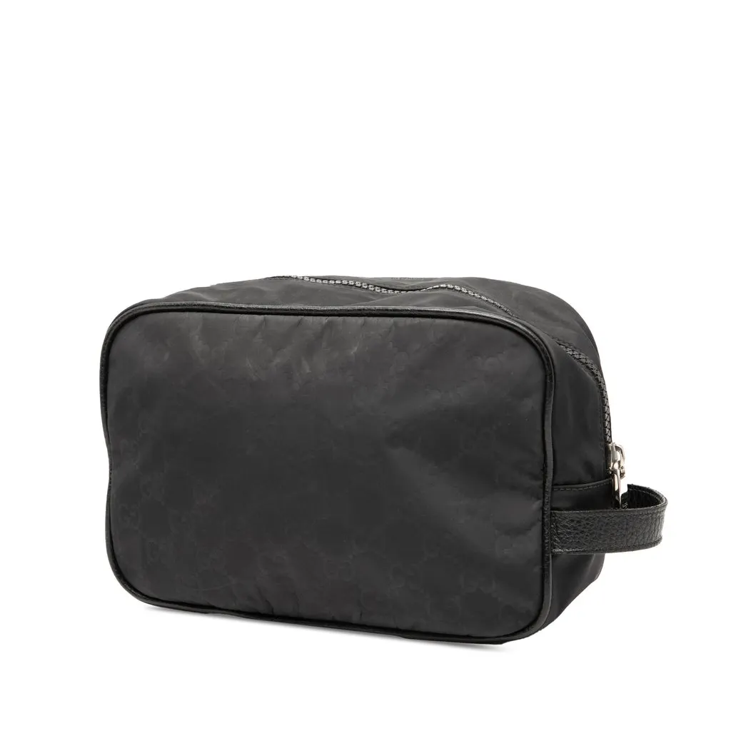 Gucci GG Nylon Toiletry Pouch Black Good - Back View