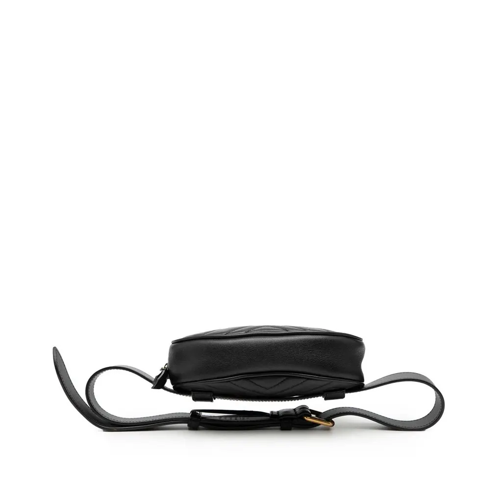 Gucci GG Marmont Matelasse Leather Belt Bag Black Leather Very good - Inside View