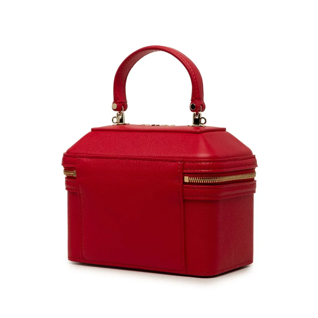 Bvlgari Leather Serpenti Forever Vanity Bag Red Leather Very good - Back View