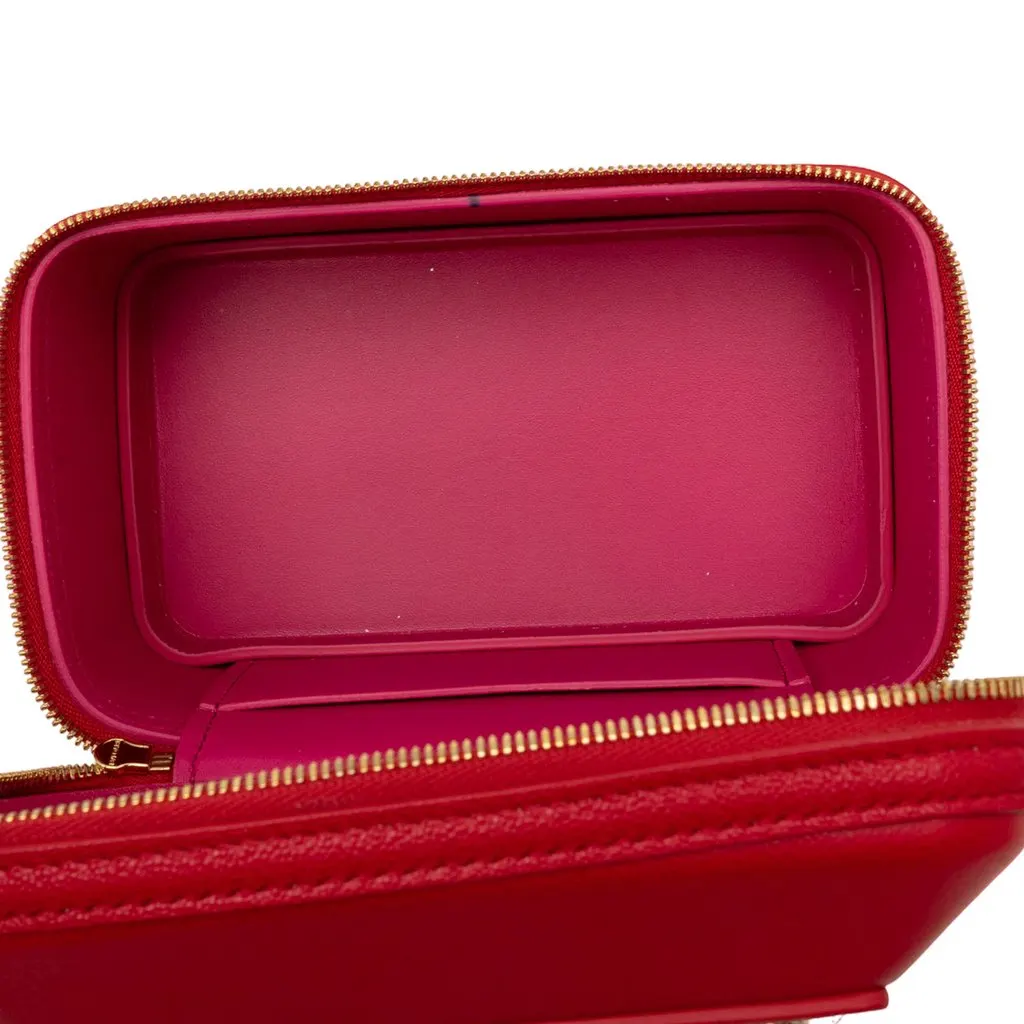 Bvlgari Leather Serpenti Forever Vanity Bag Red Leather Very good - Model View