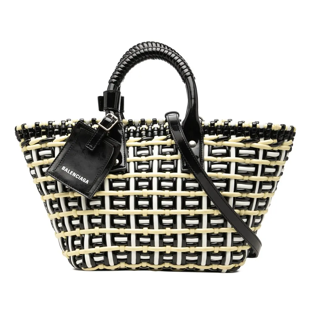 Balenciaga Faux Leather Bistro Basket Bag XS Yellow Very good - Front View