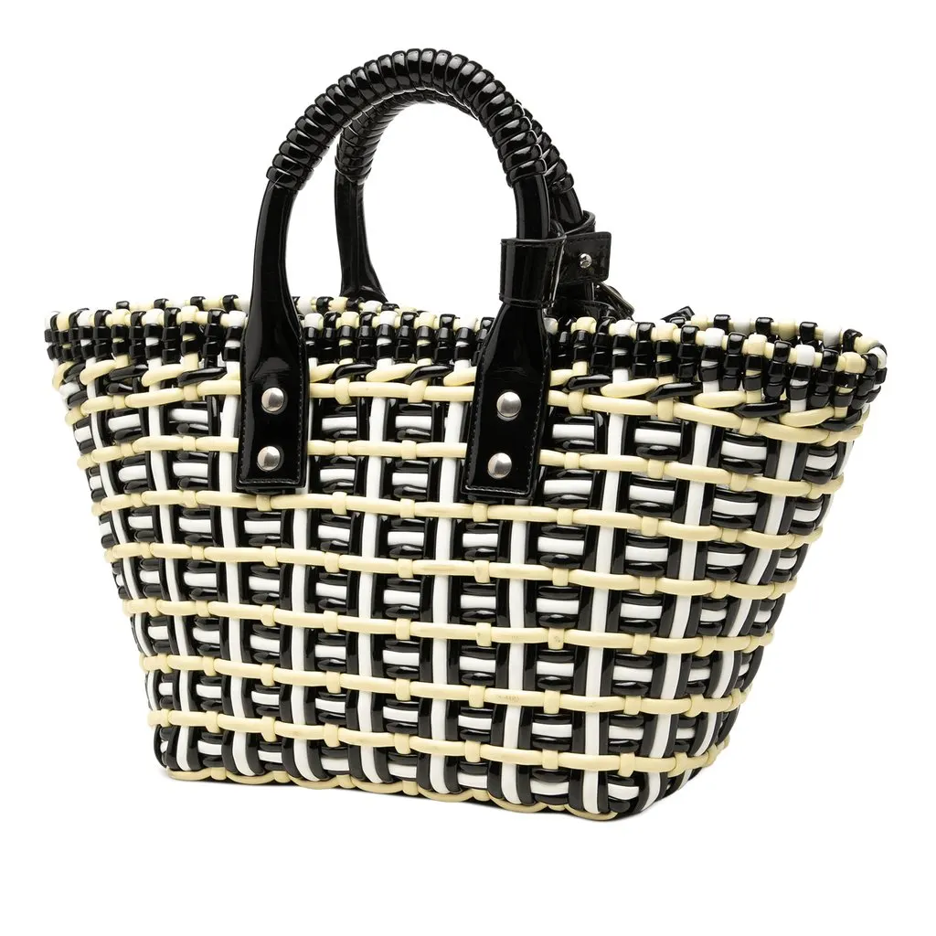 Balenciaga Faux Leather Bistro Basket Bag XS Yellow Very good - Back View