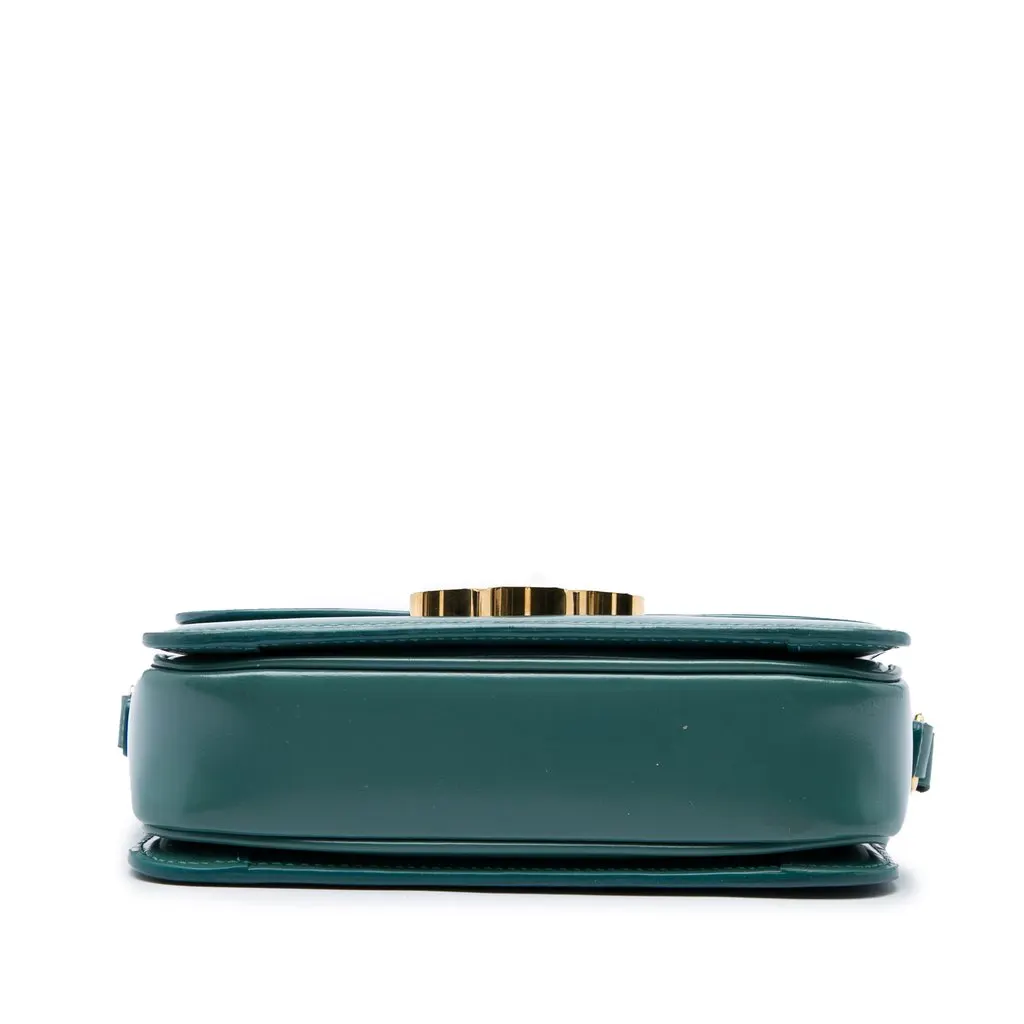 Celine Teen Shiny Calfskin Triomphe Crossbody Blue Leather Very good - Inside View
