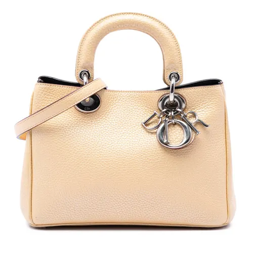 Dior Mini Metallic Leather Diorissimo Satchel