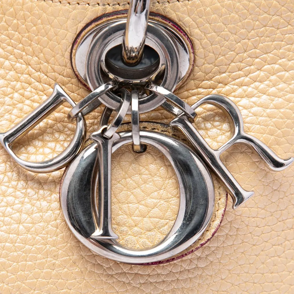 Dior Mini Metallic Leather Diorissimo Satchel Yellow Leather Very good - Box View