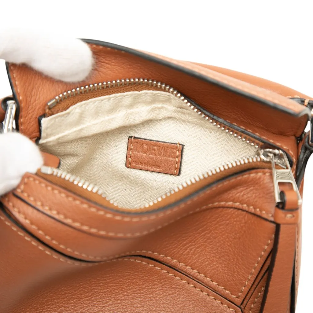 Loewe Nano Calfskin Puzzle Satchel Brown Leather Very good - Box View