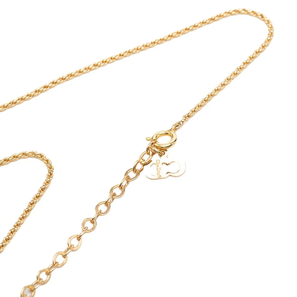 Dior Gold Plated CD Logo Pendant Necklace Gold Metal Very good - Inside View