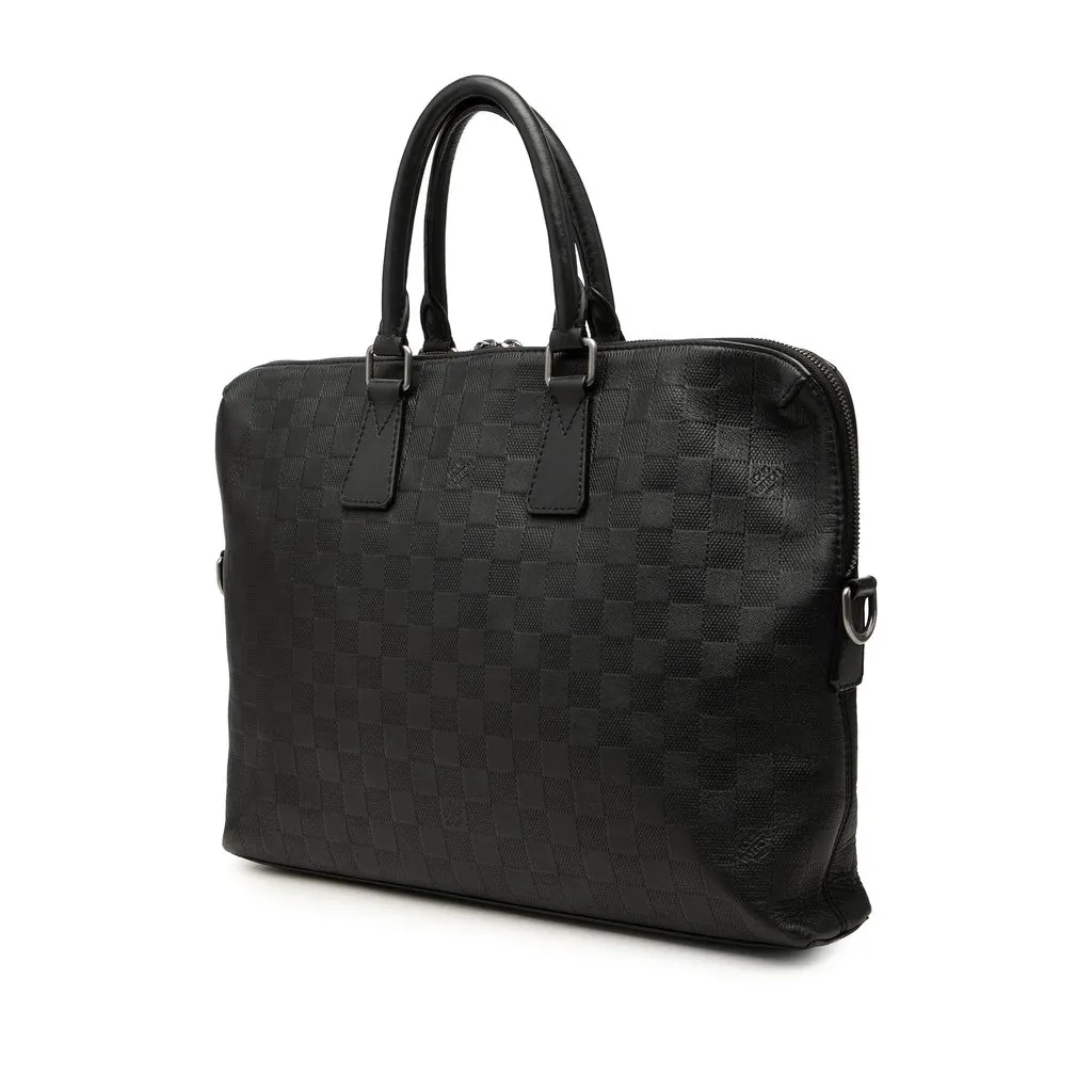 Louis Vuitton Damier Infini Porte Documents Jour Black Leather Good - Back View