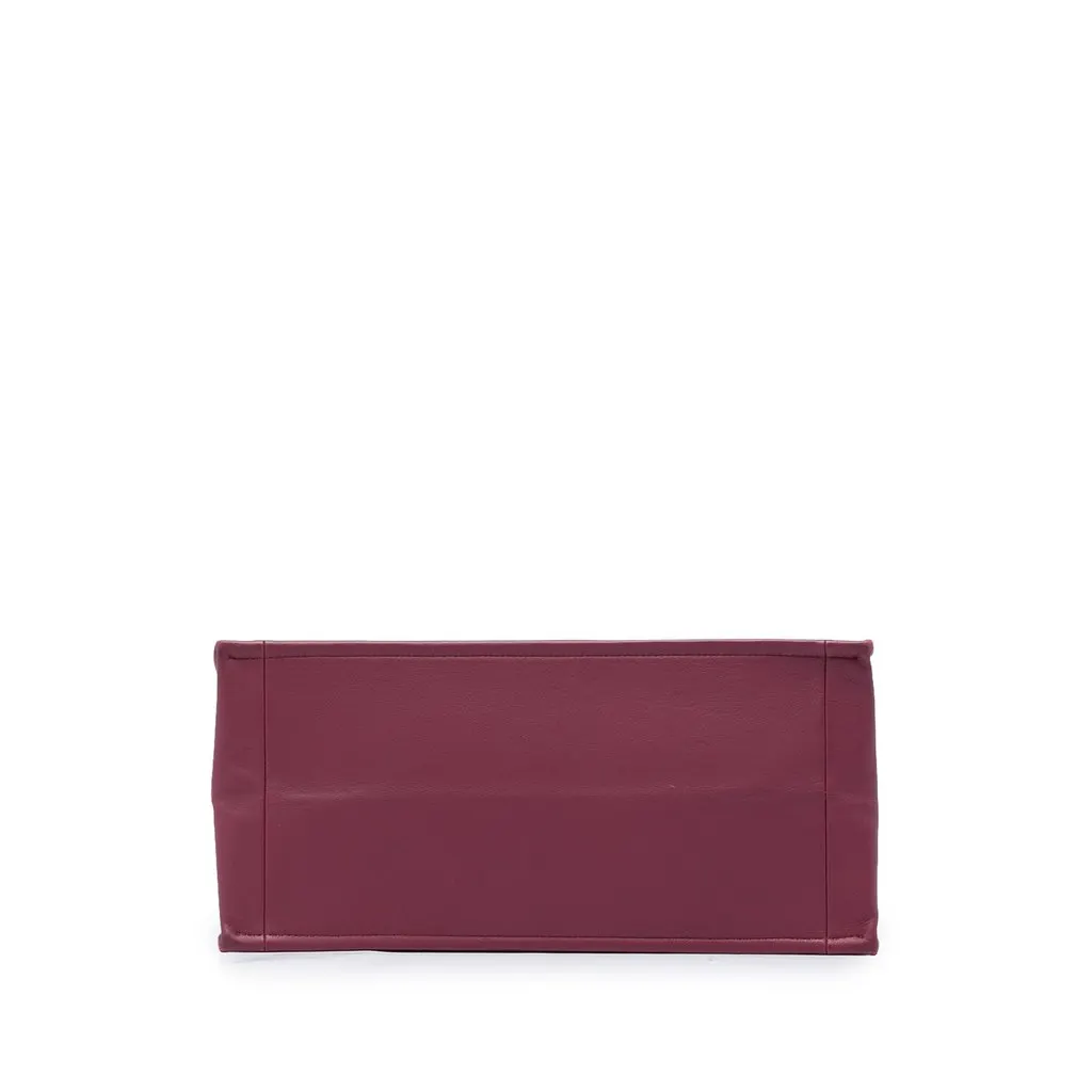 Dior Medium Embossed Leather Book Tote Red Leather Very good - Inside View